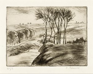 Landschap bij Osny door Camille Jacob Pissarro